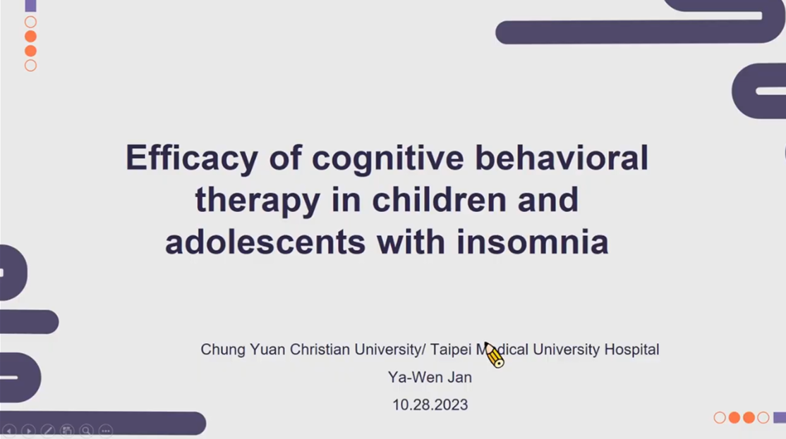 Efficacy of cognitive behavioral therapy in children and adolescents with insomnia